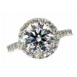 14k Gold 3.34 ct Round Brilliant Lab Diamond Ring