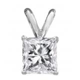 14kt Gold 2.04 ct Princess Cut Lab Diamond Pendant