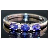 Elegant Tanzanite & Diamond Anniversary Ring