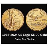 1986-2024 American Eagle $5.00 Gold Coin