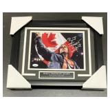 Autographed Bret Hart Canadian Flag Photo