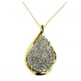 Pear Cut 1.00 ct Natural Diamond Necklace