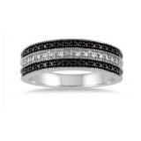 Elegant Black & White Natural Diamond Band