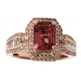 14k Rose Gold 2.05 ct Tourmaline & Diamond Ring