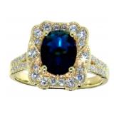 Elegant 2.07 ct Sapphire & VS Lab Diamond Ring