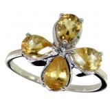 Natural 3.20 ct Golden Citrine Designer Ring