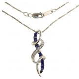 Quality Blue & White Sapphire Designer Necklace