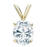 14kt Gold 2.02 ct Oval Lab Diamond Pendant