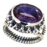 Natural 6.55 ct Oval Amethyst Designer Ring