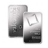 100 Gram: .999 Fine Platinum Valcambi Bar