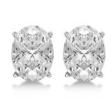 14kt Gold 3.00 ct Oval Lab Diamond Stud Earrings