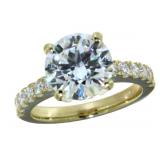 14k Gold 4.04 ct Round Lab Diamond Ring