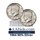 1964 Kennedy 90% Silver Half Dollar