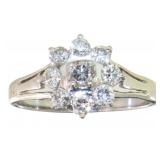 Platinum 3/4 ct Natural Brilliant Diamond Ring