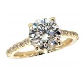 14k Gold 2.61 ct Round Brilliant Lab Diamond Ring