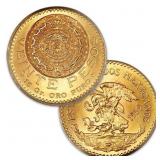 1917-1959 Mexico Gold 20 Peso Coin