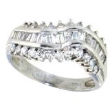 Platinum 1.03 ct Baguette Diamond Ring