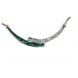 Beautiful Emerald & White Sapphire Necklace