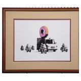 Strawberry Doughnut Escort Framed Giclee by Banksy