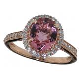 14k Rose Gold 2.15 ct Tourmaline & Diamond Ring