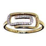 10kt Gold Natural Diamond Paper Clip Band