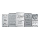 1 Oz - .9995 Platinum Bullion Bar (Our Choice)