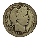 1912 Barber Silver Quarter Dollar *Better Date