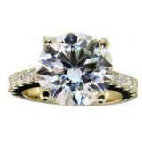 14k Gold 7.53 ct Round Lab Diamond Ring