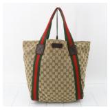 Gucci GG Canvas Sherry Line Tote Bag