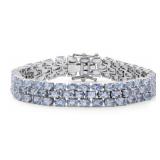 Stunning 24.30 ct Genuine Tanzanite 3 Row Bracelet