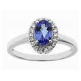 Oval 1.50 ct Natural Tanzanite Halo Ring