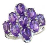 Genuine 3.30 ct Amethyst Waterfall Ring