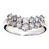 Platinum 3/4 ct Natural Brilliant Diamond Ring