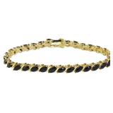 Genuine 12.50 ct Black Onyx Tennis Bracelet