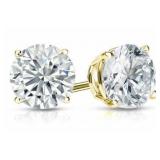 14k Gold 5.08 ct Round Brilliant Lab Diamond Studs