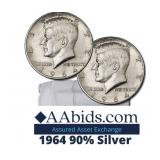 1964 Kennedy 90% Silver Half Dollar