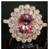 14kt Rose Gold 3.27 ct Tourmaline & Diamond Ring