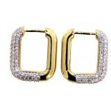 1.00 ct VS Lab Diamond Geometric Hoop Earrings