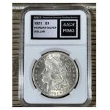 MS64 - 1921 Morgan Silver Dollar AIGS