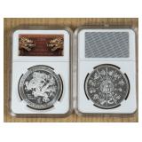 2024 1oz .999 Silver Year of the Dragon Slab Coin