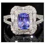 14kt Gold 2.60 ct Natural Tanzanite & Diamond Ring