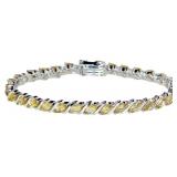 Genuine 12.75 ct Golden Citrine Tennis Bracelet