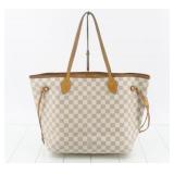 Louis Vuitton Damier Azur Neverfull MM Tote Bag