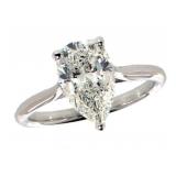 14k Gold 2.50 ct Pear Lab Diamond Ring