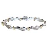 Elegant 1.00 ct Natural Diamond Wave Bracelet