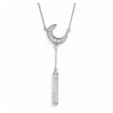 Crescent Moon 1.00 ct Diamond Designer Necklace