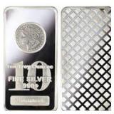 10 Ounce: Morgan Dollar .999 Fine Silver Bar