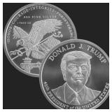 1 OZ SILVER ROUND DONALD J TRUMP