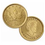 1/10 oz Gold Maple Leaf (Year Varies - Sealed)