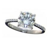 14kt Gold 2.90 ct Round Brilliant Lab Diamond Ring